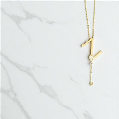 14 Ayar Altın Harfli Kolye  -  0196909