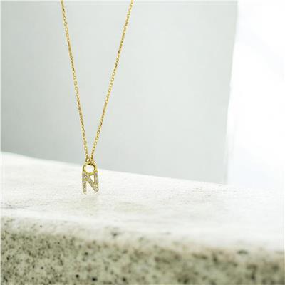 14 Ayar Altın Harfli Kolye  -  0206104