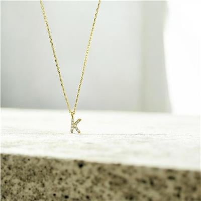 14 Ayar Altın Harfli Kolye  -  0206109