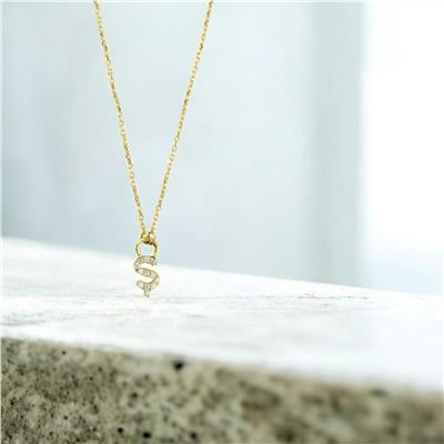 14 Ayar Altın Harfli Kolye  -  0206111