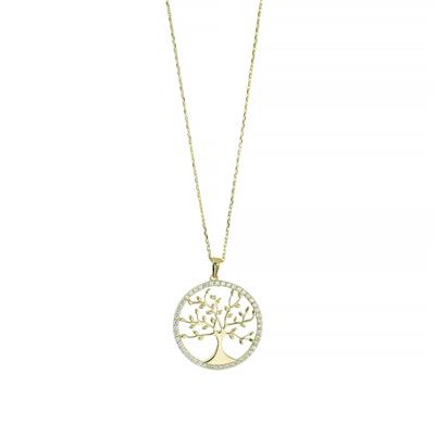 14 Ayar Altın Hayat Ağacı Kolye  -  0201251