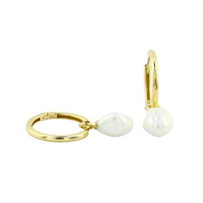 14 Ayar Altın İncili Küpe  -  0197120