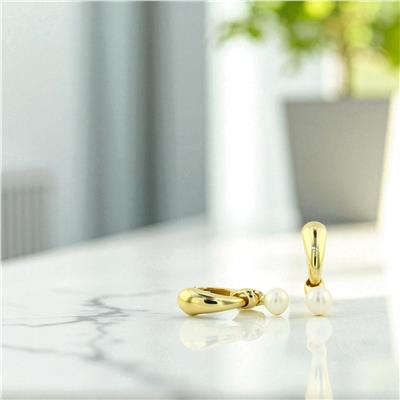 14 Ayar Altın İncili Küpe  -  0197124