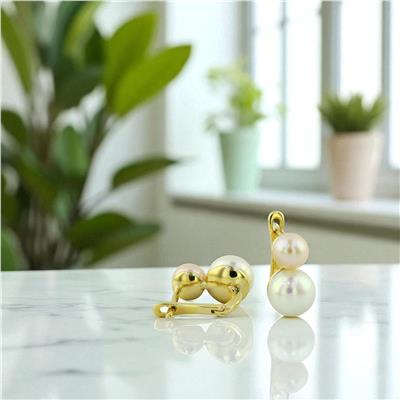 14 Ayar Altın İncili Küpe  -  0197149