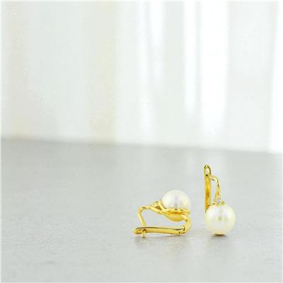 14 Ayar Altın İncili Küpe  -  0197170