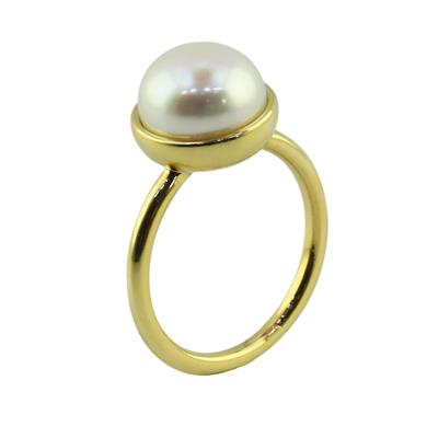 14 Ayar Altın İncili Yüzük  -  0197127