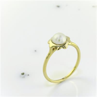 14 Ayar Altın İncili Yüzük  -  0197133