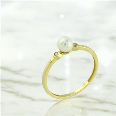 14 Ayar Altın İncili Yüzük  -  0201342