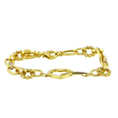 14 Ayar Altın Kalpli Bileklik  -  0194366