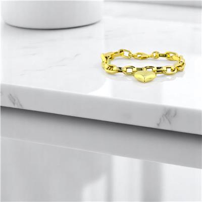 14 Ayar Altın Kalpli Bileklik  -  0195482