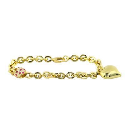 14 Ayar Altın Kalpli Bileklik  -  0195484