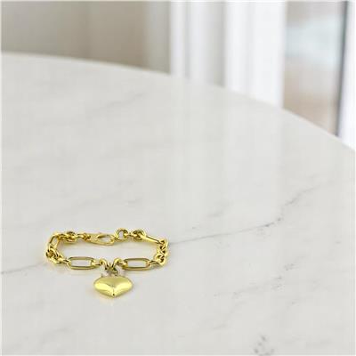 14 Ayar Altın Kalpli Bileklik  -  0195513