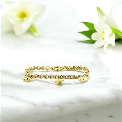 14 Ayar Altın Kalpli Bileklik  -  0200913