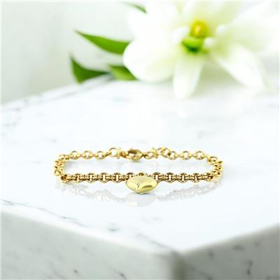 14 Ayar Altın Kalpli Bileklik  -  0200914