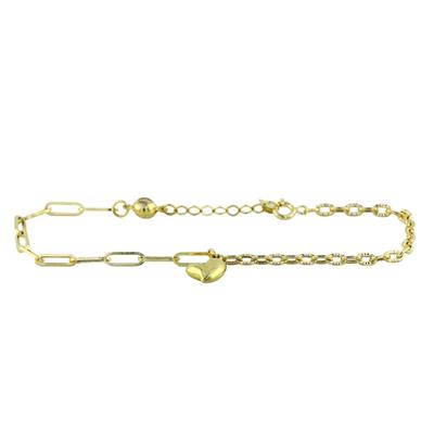 14 Ayar Altın Kalpli Bileklik  -  0201042