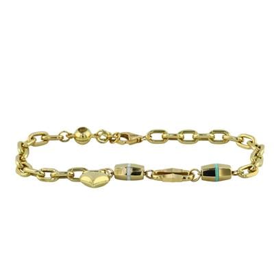 14 Ayar Altın Kalpli Bileklik  -  0201058