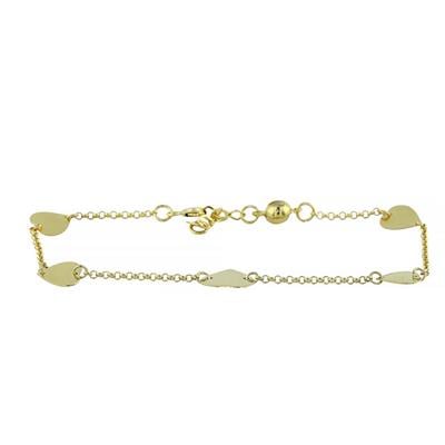 14 Ayar Altın Kalpli Bileklik  -  0201064