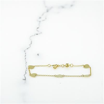 14 Ayar Altın Kalpli Bileklik  -  0201064