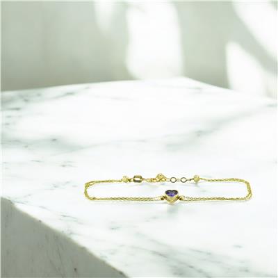 14 Ayar Altın Kalpli Bileklik  -  0201373