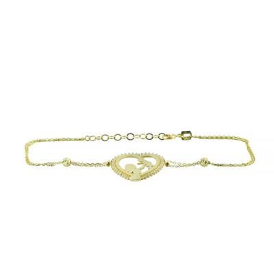 14 Ayar Altın Kalpli Bileklik  -  0201374