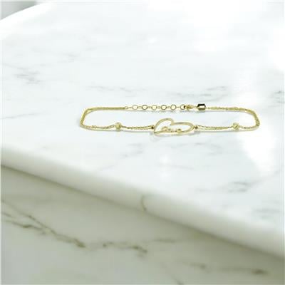 14 Ayar Altın Kalpli Bileklik  -  0201375