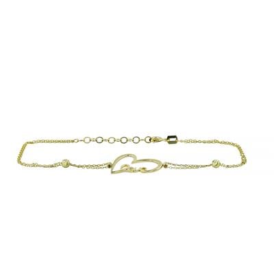 14 Ayar Altın Kalpli Bileklik  -  0201375