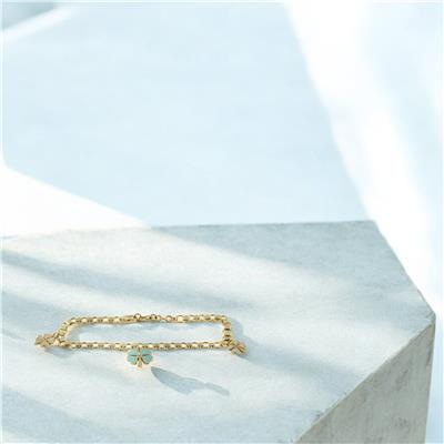 14 Ayar Altın Kalpli Bileklik  -  F003718