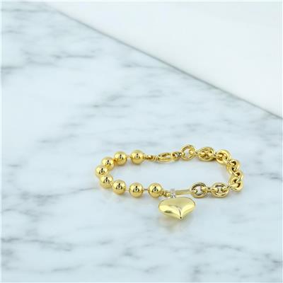 14 Ayar Altın Kalpli Bileklik  -  F004682