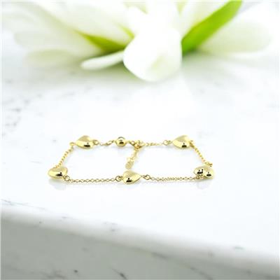 14 Ayar Altın Kalpli Bileklik  -  F005674