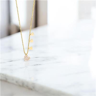 14 Ayar Altın Kalpli Kolye  -  0187159