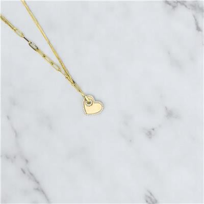 14 Ayar Altın Kalpli Kolye  -  0194268