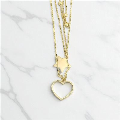 14 Ayar Altın Kalpli Kolye  -  0195232