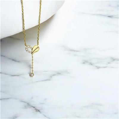 14 Ayar Altın Kalpli Kolye  -  0195419