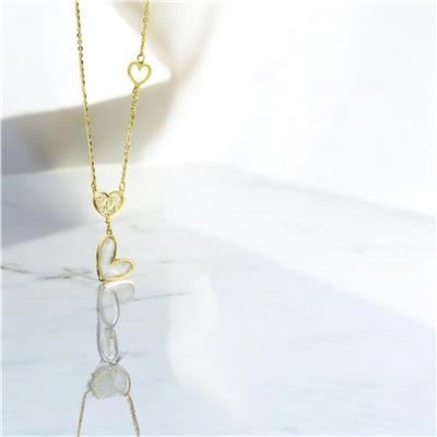 14 Ayar Altın Kalpli Kolye  -  0195420