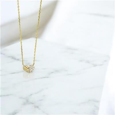 14 Ayar Altın Kalpli Kolye  -  0195427