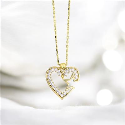 14 Ayar Altın Kalpli Kolye  -  0200858