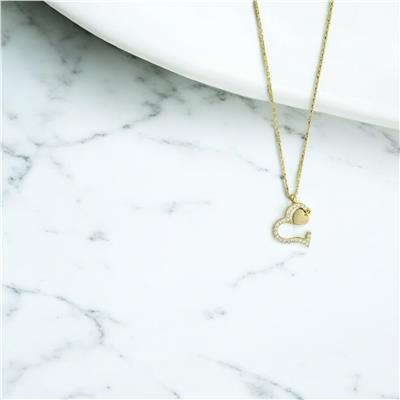 14 Ayar Altın Kalpli Kolye  -  0201227