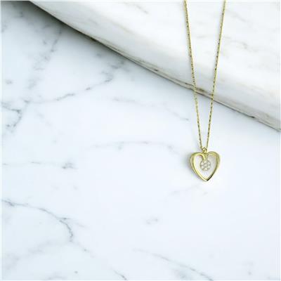 14 Ayar Altın Kalpli Kolye  -  0201229