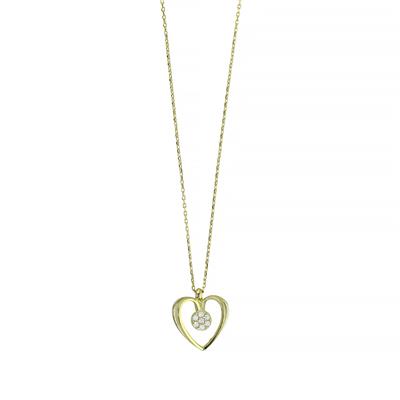 14 Ayar Altın Kalpli Kolye  -  0201229