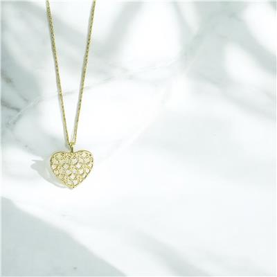 14 Ayar Altın Kalpli Kolye  -  0201230