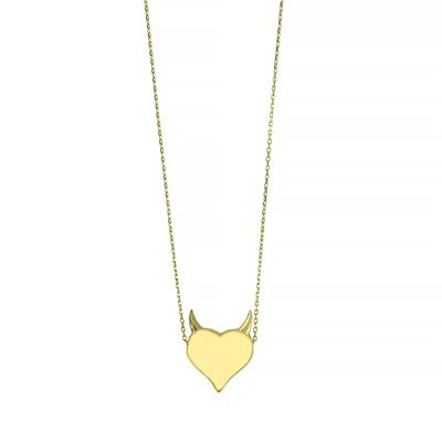 14 Ayar Altın Kalpli Kolye  -  0201231