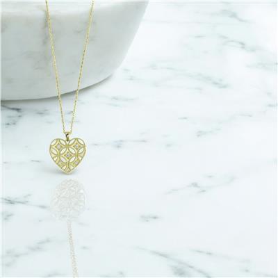 14 Ayar Altın Kalpli Kolye  -  0201232