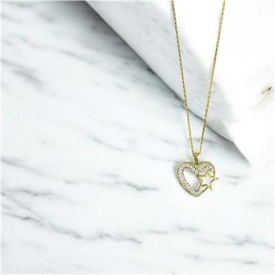 14 Ayar Altın Kalpli Kolye  -  0201233