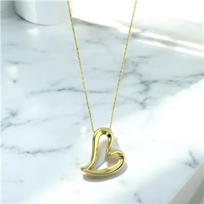 14 Ayar Altın Kalpli Kolye  -  0203363