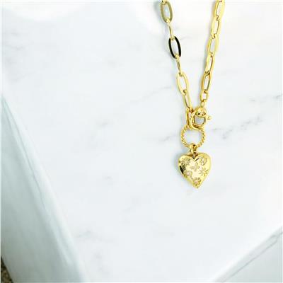 14 Ayar Altın Kalpli Kolye  -  0204230