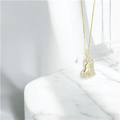 14 Ayar Altın Kalpli Kolye  -  0205096