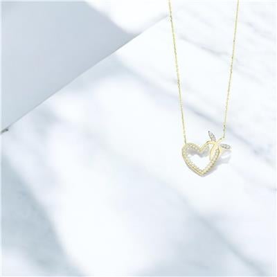 14 Ayar Altın Kalpli Kolye  -  0205097