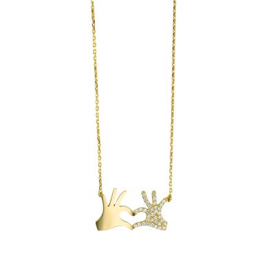 14 Ayar Altın Kalpli Kolye  -  0206145