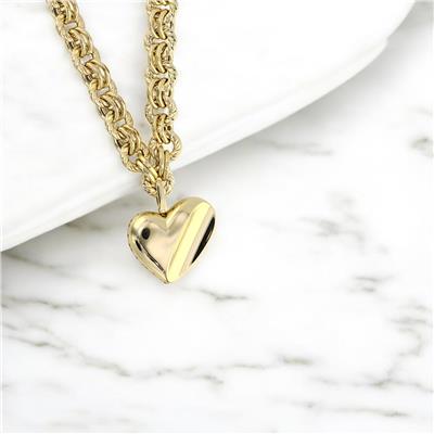 14 Ayar Altın Kalpli Kolye  -  F003593