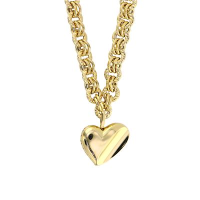 14 Ayar Altın Kalpli Kolye  -  F003593